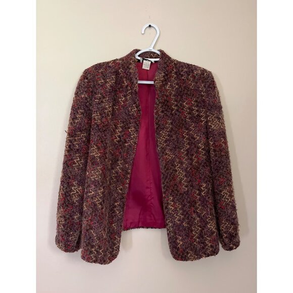 3 For $10 Jo Hardin Originals Womens Size 16 Vintage Knitted Open Coat Multicolo - Picture 1 of 4